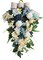 25" Spring Blue Rose Teardrop Floral Swag – Artificial Front Door, Window, Porch & Stair Railing Hanging Decoration for Indoor & Outdoor Home, Wedding & Holiday Décor
